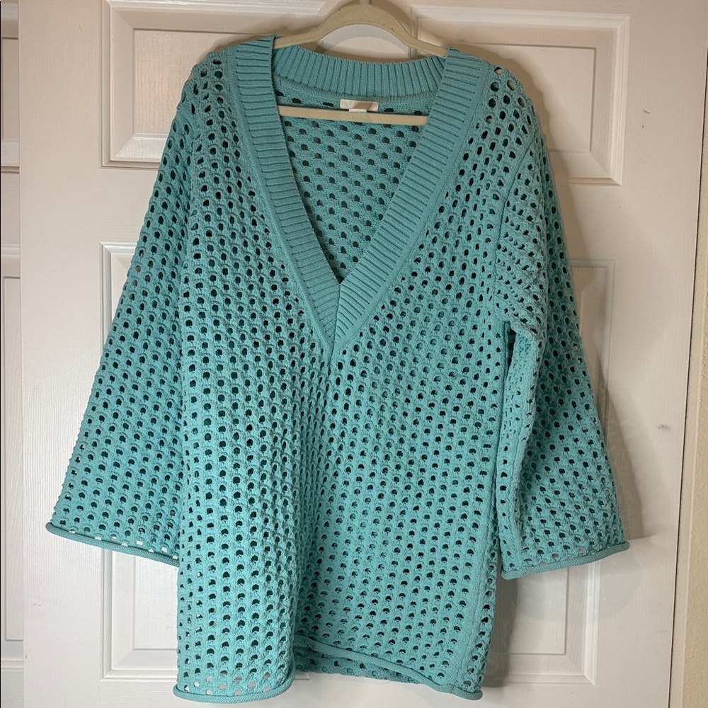 H&M Aqua Knit Sweater swimsuit coverup